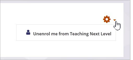 Click gear top right and then Unenrol me from Teaching Next Level
